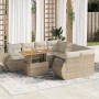 Set de sofás de jardín con cojines 9 pzas ratán sintético beige by , Garden sets - Ref: Foro24-3327243, Price: 706,52 €, Disc...