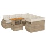 Set de sofás de jardín con cojines 9 pzas ratán sintético beige by , Garden sets - Ref: Foro24-3327243, Price: 706,52 €, Disc...