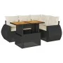 Set de muebles de jardín 5 pzas y cojines ratán sintético negro by , Garden sets - Ref: Foro24-3327255, Price: 382,92 €, Disc...