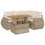Juego de sofás jardín con cojines 5 pzas ratán sintético beige by , Garden sets - Ref: Foro24-3327257, Price: 456,97 €, Disco...