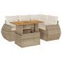 Juego de sofás jardín con cojines 5 pzas ratán sintético beige by , Garden sets - Ref: Foro24-3327257, Price: 441,93 €, Disco...