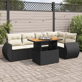 Set de sofás de jardín 6 piezas y cojines ratán sintético negro by , Garden sets - Ref: Foro24-3327262, Price: 435,13 €, Disc...