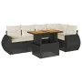 Set de sofás de jardín 6 piezas y cojines ratán sintético negro by , Garden sets - Ref: Foro24-3327262, Price: 435,13 €, Disc...