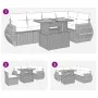 Set de sofás de jardín 6 piezas y cojines ratán sintético negro by , Garden sets - Ref: Foro24-3327262, Price: 435,13 €, Disc...