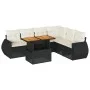 Set de sofás de jardín 7 pzas con cojines ratán sintético negro von , Gartensets - Ref: Foro24-3327269, Preis: 481,77 €, Raba...