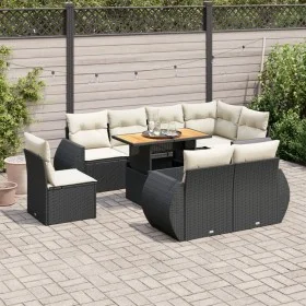 Set de sofás de jardín con cojines 9 pzas ratán sintético negro by , Garden sets - Ref: Foro24-3327276, Price: 699,34 €, Disc...