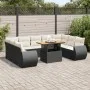Set de sofás de jardín y cojines 10 pzas ratán sintético negro by , Garden sets - Ref: Foro24-3327304, Price: 699,04 €, Disco...