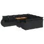 Set de sofás de jardín 11 pzas y cojines ratán sintético negro by , Garden sets - Ref: Foro24-3327310, Price: 791,84 €, Disco...