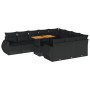 Set de sofás de jardín 11 pzas y cojines ratán sintético negro by , Garden sets - Ref: Foro24-3327310, Price: 816,68 €, Disco...