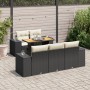 Set de sofás de jardín 6 piezas y cojines ratán sintético negro by , Garden sets - Ref: Foro24-3327325, Price: 467,16 €, Disc...