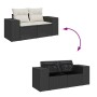 Set de sofás de jardín 6 piezas y cojines ratán sintético negro by , Garden sets - Ref: Foro24-3327325, Price: 467,16 €, Disc...