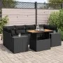 Set de sofás de jardín 7 pzas con cojines ratán sintético negro by , Garden sets - Ref: Foro24-3327338, Price: 533,45 €, Disc...