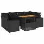 Set de sofás de jardín 7 pzas con cojines ratán sintético negro by , Garden sets - Ref: Foro24-3327338, Price: 533,45 €, Disc...