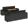 Set de sofás de jardín 7 pzas con cojines ratán sintético negro by , Garden sets - Ref: Foro24-3327331, Price: 565,05 €, Disc...