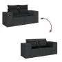 Set de sofás de jardín 7 pzas con cojines ratán sintético negro de , Conjuntos de jardín - Ref: Foro24-3327331, Precio: 572,7...