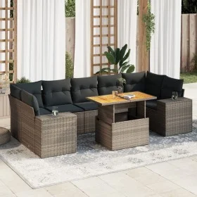 Set de sofás de jardín y cojines 8 piezas ratán sintético gris by , Garden sets - Ref: Foro24-3327350, Price: 561,96 €, Disco...