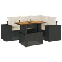 Set de muebles de jardín 5 pzas y cojines ratán sintético negro by , Garden sets - Ref: Foro24-3327367, Price: 379,38 €, Disc...