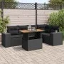 Set de sofás de jardín 6 piezas y cojines ratán sintético negro by , Garden sets - Ref: Foro24-3327373, Price: 458,75 €, Disc...