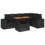 Set de sofás de jardín 6 piezas y cojines ratán sintético negro by , Garden sets - Ref: Foro24-3327373, Price: 468,78 €, Disc...