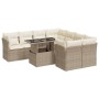 Set de sofás de jardín con cojines 9 pzas ratán sintético beige von , Gartensets - Ref: Foro24-3326129, Preis: 680,78 €, Raba...