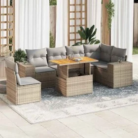 Set sofás de jardín 7 piezas y cojines ratán sintético beige von , Gartensets - Ref: Foro24-3327384, Preis: 539,42 €, Rabatt: %