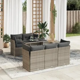 Set de muebles de jardín 6 pzas y cojines ratán sintético gris von , Gartensets - Ref: Foro24-3326101, Preis: 425,69 €, Rabat...