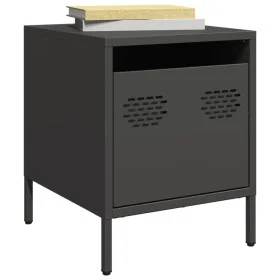 Mesitas de noche 2 uds acero negra 35x39x43,5 cm de , Mesitas de noche - Ref: Foro24-851245, Precio: 70,35 €, Descuento: %