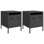 Mesitas de noche 2 uds acero negra 35x39x43,5 cm by , Nightstands - Ref: Foro24-851245, Price: 71,47 €, Discount: %
