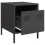 Mesitas de noche 2 uds acero negra 35x39x43,5 cm de , Mesitas de noche - Ref: Foro24-851245, Precio: 70,35 €, Descuento: %