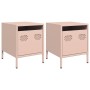 Mesitas de noche 2 unidades acero rosa 35x39x43,5 cm by , Nightstands - Ref: Foro24-851247, Price: 74,66 €, Discount: %