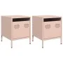 Mesitas de noche 2 unidades acero rosa 35x39x43,5 cm by , Nightstands - Ref: Foro24-851247, Price: 73,94 €, Discount: %