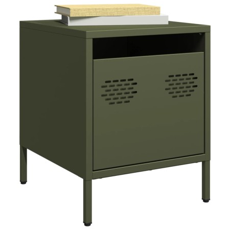 Mesitas de noche 2 unidades acero verde oliva 35x39x43,5 cm by , Nightstands - Ref: Foro24-851253, Price: 74,66 €, Discount: %