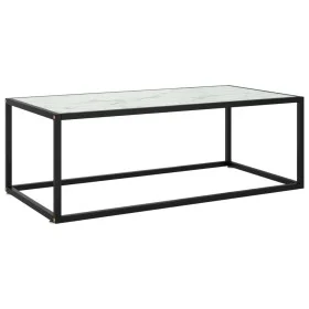 Schwarzer Couchtisch mit weißem Marmorglas 100x50x35 cm von vidaXL, Couchtisch - Ref: Foro24-322881, Preis: 79,22 €, Rabatt: %