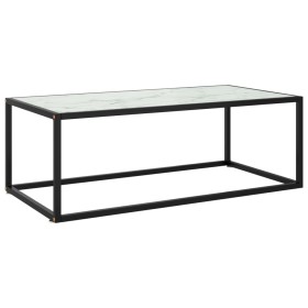 Schwarzer Couchtisch mit weißem Marmorglas 100x50x35 cm von vidaXL, Couchtisch - Ref: Foro24-322881, Preis: 80,63 €, Rabatt: %