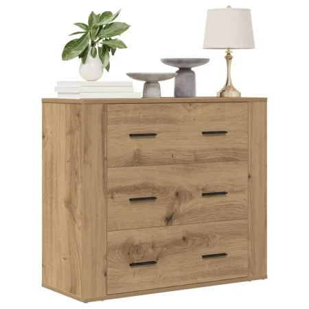 Aparador madera de ingeniería roble artisan 80x33x70 cm by , Sideboards - Ref: Foro24-857086, Price: 113,38 €, Discount: %