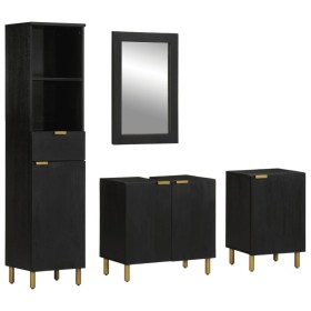 Juego de muebles de baño 4 pzas madera contrachapada negro de , Muebles de baño - Ref: Foro24-3309996, Precio: 393,61 €