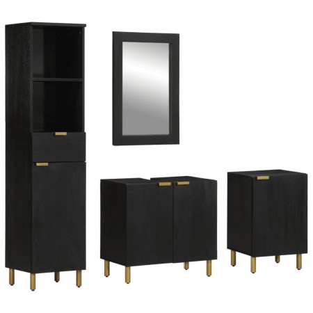 Juego de muebles de baño 4 pzas madera contrachapada negro de , Muebles de baño - Ref: Foro24-3309996, Precio: 394,74 €, Desc...
