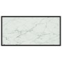 Mesa de centro negra con vidrio de mármol blanco 100x50x35 cm