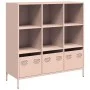 Aparador de acero rosa 101,5x39x103,5 cm de , Aparadores - Ref: Foro24-851389, Precio: 127,61 €, Descuento: %