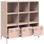Aparador de acero rosa 101,5x39x103,5 cm de , Aparadores - Ref: Foro24-851389, Precio: 127,61 €, Descuento: %