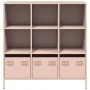 Aparador de acero rosa 101,5x39x103,5 cm de , Aparadores - Ref: Foro24-851389, Precio: 127,61 €, Descuento: %