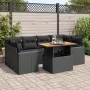 Set de sofás de jardín 7 pzas con cojines ratán sintético negro de , Conjuntos de jardín - Ref: Foro24-3327002, Precio: 531,2...
