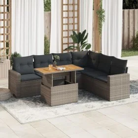 Set de sofás de jardín 7 pzas con cojines ratán sintético gris by , Garden sets - Ref: Foro24-3327049, Price: 474,67 €, Disco...