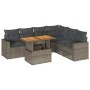 Set de sofás de jardín 7 pzas con cojines ratán sintético gris by , Garden sets - Ref: Foro24-3327049, Price: 474,67 €, Disco...