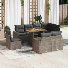 Set de sofás de jardín con cojines 9 pzas ratán sintético gris by , Garden sets - Ref: Foro24-3327056, Price: 632,44 €, Disco...