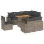 Set de sofás de jardín con cojines 9 pzas ratán sintético gris von , Gartensets - Ref: Foro24-3327056, Preis: 633,68 €, Rabat...