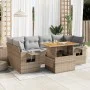 Set sofás de jardín 7 piezas y cojines ratán sintético beige de , Conjuntos de jardín - Ref: Foro24-3327118, Precio: 529,69 €...