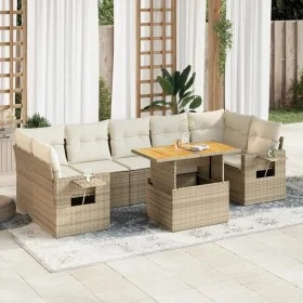 Set de sofás de jardín y cojines 8 piezas ratán sintético beige by , Garden sets - Ref: Foro24-3327124, Price: 616,71 €, Disc...