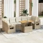 Set de sofás de jardín y cojines 8 piezas ratán sintético beige by , Garden sets - Ref: Foro24-3327124, Price: 616,74 €, Disc...
