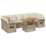 Set de sofás de jardín y cojines 8 piezas ratán sintético beige by , Garden sets - Ref: Foro24-3327124, Price: 616,74 €, Disc...